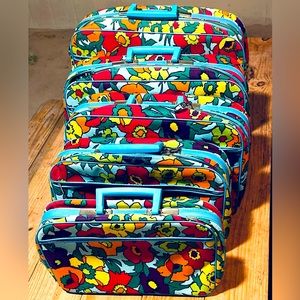 RARE MCM FLORAL LUGGAGE SET 5pc nesting